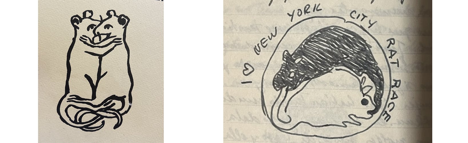 Rat drawings from Luis Frangella's notebooks, 1986