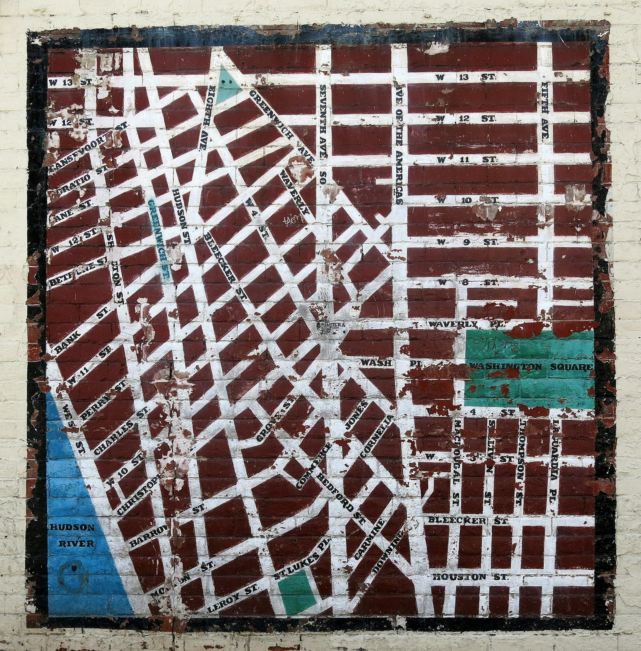 A map of Greenwich Village A mural on W 10th Street between 7th Ave and W 4th St New York City 17107568868